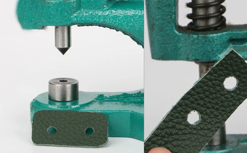 2Pcs and Press Punch Machine Tool Heavy Duty Metal Grommet Mold Eyelet HSpring Snap Fastener Button Die for Hand Pressing(10mm) - leather hole Puncher