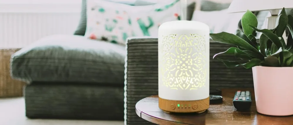 Earnest Living Essential Oil Diffusers for Essential Oils Large Room Diffuser White Ceramic Diffuser 250ml Aromatherapy Diffuser with 4 Timers 7 Night Lights and Auto Off Function for Home Gift Ceramic Gleam 250ml - Earnest Living Essential Oil Diffuser Humidifier Aromatherapy Diffusers for Essential Oils