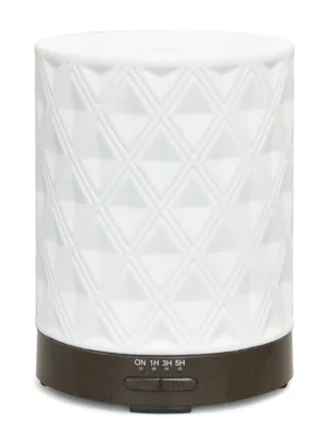 Earnest Living Essential Oil Diffusers for Essential Oils Large Room Diffuser White Ceramic Diffuser 250ml Aromatherapy Diffuser with 4 Timers 7 Night Lights and Auto Off Function for Home Gift Ceramic Gleam 250ml - Essential Oil Diffusers
