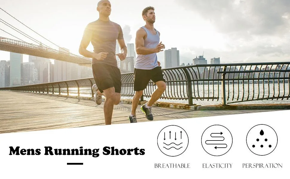 Surenow Mens 2 in 1 Running Shorts Quick Dry Athletic Shorts with Liner, Workout Shorts with Zip Pockets and Towel Loop Light Grey Medium - product information 14