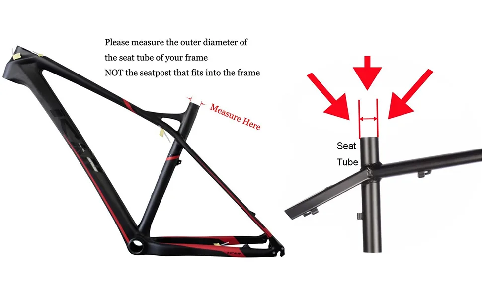 Bicycle Bolt Clamp Aluminum Alloy Quick Release Seat Post Locking Clamps for 27.2mm Red - product information 18