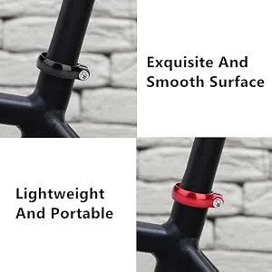 Bicycle Bolt Clamp Aluminum Alloy Quick Release Seat Post Locking Clamps for 27.2mm Red - product information 21