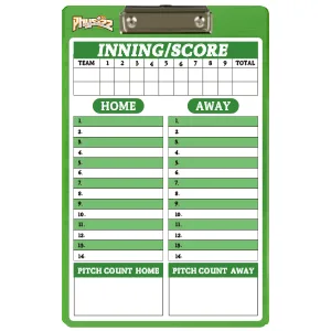 PHYSIZZ Dry Erase Baseball Coaches Clipboard - Double-Sided Coach Lineup Marker Board for Baseball & Softball - 300*300-1bq2