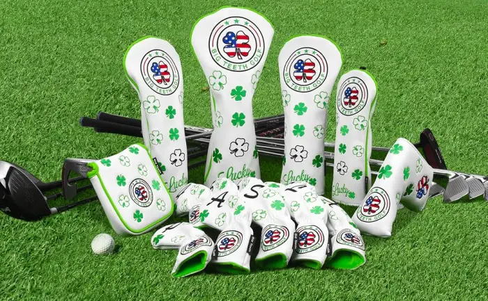 BIG TEETH Golf Blade Putter Cover Headcover Club Protector Magnetic Bar Closure for Scotty Cameron Taylormade Odyssey Clover Black - product information 19