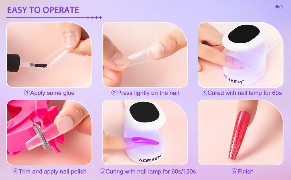 AORAEM Mini Nail Lamp,16W LED Nail Light for Gel Nails Quick Drying Mini Nail Dryer Nail Art Lamp for Home DIY (Blue) Bb-blue - AORAEM Mini Nail Lamp