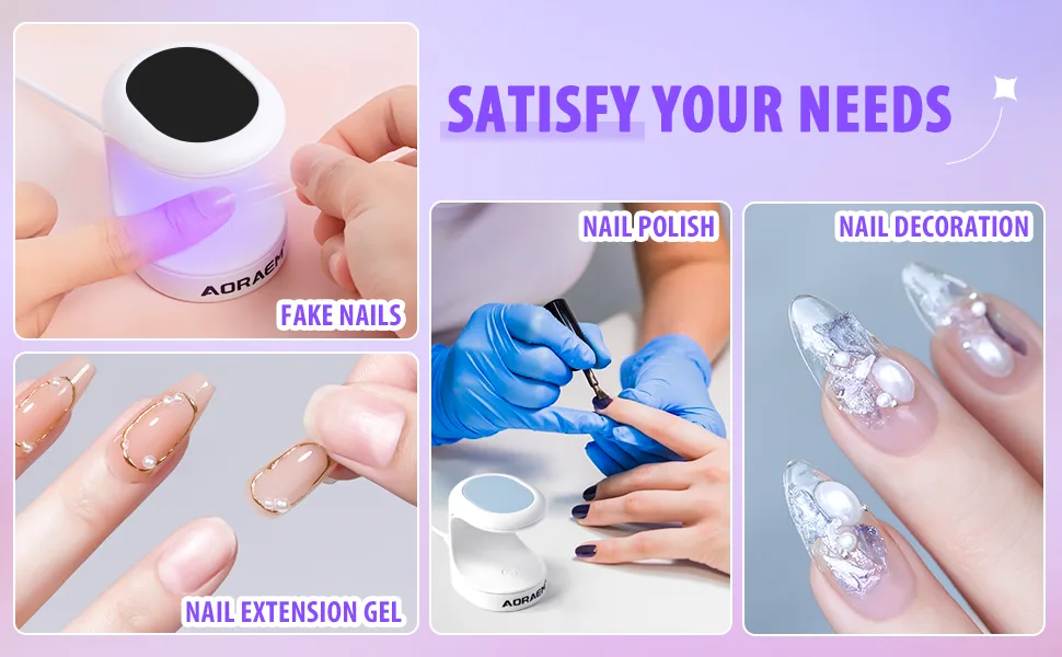 AORAEM Mini Nail Lamp,16W LED Nail Light for Gel Nails Quick Drying Mini Nail Dryer Nail Art Lamp for Home DIY (Blue) Bb-blue - AORAEM Mini Nail Lamp