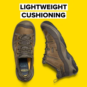 KEEN Men's Circadia Low Height Comfortable Waterproof Hiking Shoes 10 Black/Steel Grey - lightweight cushioning