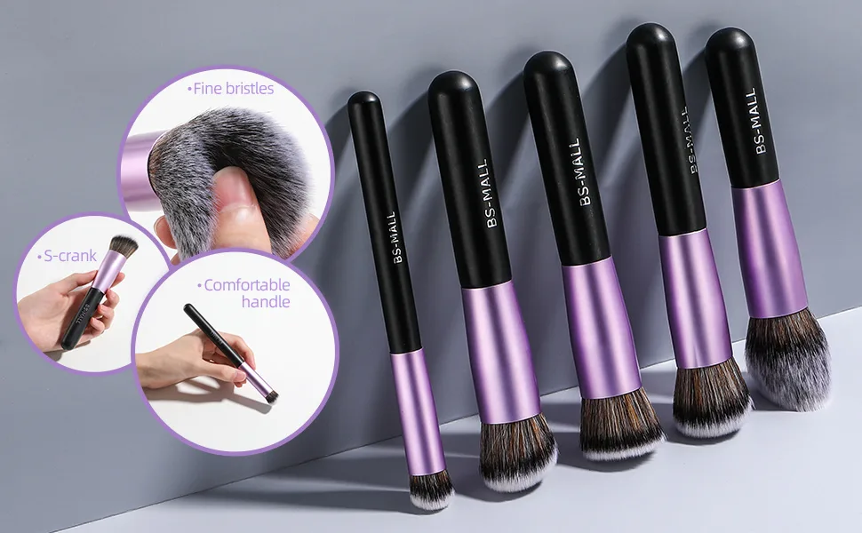 BS-MALL Makeup Brushes Premium Synthetic Foundation Powder Concealers Eye Shadows Makeup 18 Pcs Brush Set with 4 Pcs Makeup sponge Set - product information 30