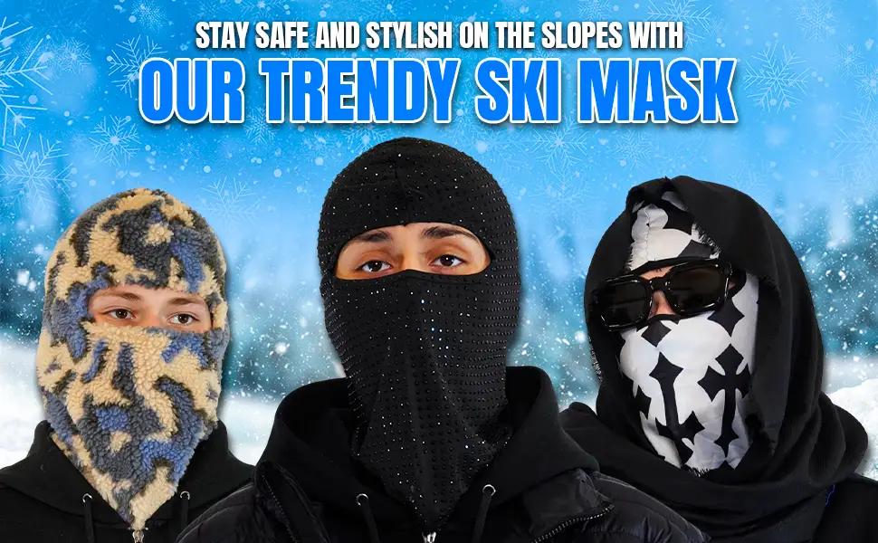 GCBALACLAVA Distressed Balaclava Trending Ski Masks Wind Proof Winter Premium One Size Yeat Shiesty Distress Mask Beanie Cap Red Storm - GC Balaclava