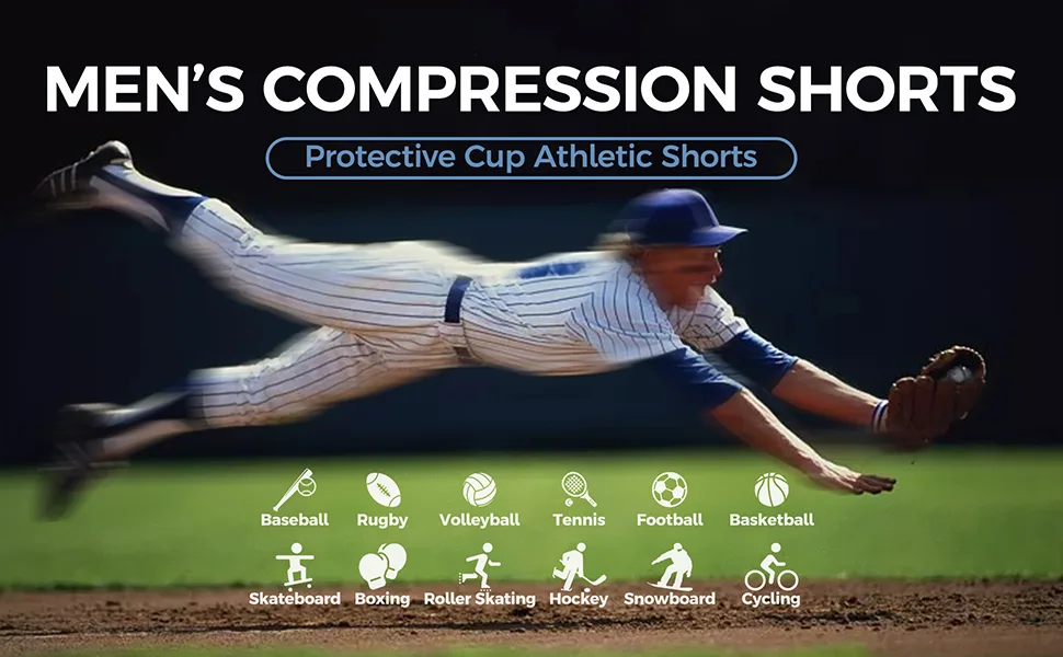 Legendfit Men's Sliding Shorts with Protective Cup Athletic Compression Shorts for Baseball Football Lacrosse Hockey Black Medium - Men Shorts with Cup Athletic Compression Shorts for Baseball Football Lacrosse Hockey MMA