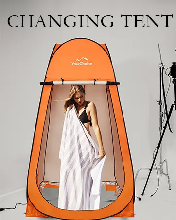 Your Choice Oversized 6.89FT Pop Up Privacy Tent - Camping Shower Changing Tent, Portable Bathroom Toilet Room Black - changing tent