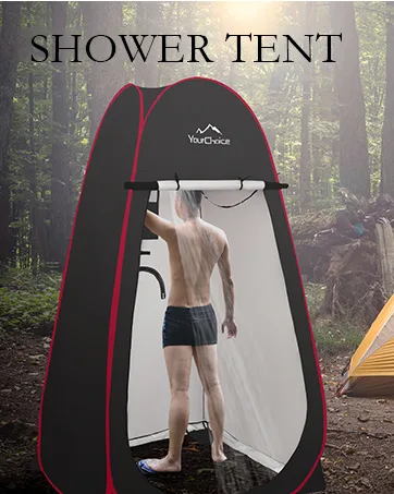 Your Choice Oversized 6.89FT Pop Up Privacy Tent - Camping Shower Changing Tent, Portable Bathroom Toilet Room Black - shower tent