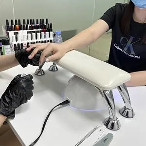 Nail Arm Rest with Nail Hand Rest Mat, Microfiber Leather Nail Armrest Manicure Hand Pillow Cushion for Nails Tech Use, White - nail pillow hand rest