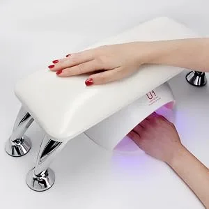 Nail Arm Rest with Nail Hand Rest Mat, Microfiber Leather Nail Armrest Manicure Hand Pillow Cushion for Nails Tech Use, White - nail pillow hand rest