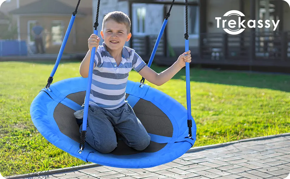 Trekassy 700lbs 40" Round Tree Swing with Handles for Kids Adults 900D Oxford Waterproof 2pcs Tree Hanging Straps - product information 10