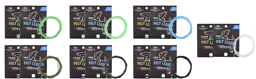 SF Fly Fishing Polyleader Monofilament Core Leader Line Fly Line for 7' Trout and 10' Salmon Poly Leader 7FT/10FT Float Hover Intermediate 3/5/7IPS Clear-Intermediate-7FT Trout 7FT-Intermediate - Poly leader