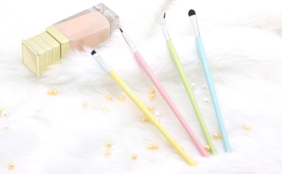 Eyeliner Brush Set Gel Liner Makeup Brushes- Multicolor Ultra Fine Bent Pencil Point Eyeliner Brush Thin Slanted Flat Angle for Precision Liner, Synthetic Bristles Eyebrow Makeup Tool 01 - real techniques brushes morphe brush set elf makeup brush set tarte brushes artis brushes