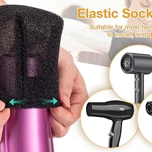 Noverlife 2PCS Hair Dryer Sock Diffuser Cover, Sponge Hair Dryer Diffuser Cover, Soft Hair Dryer Mitten Diffuser, Universal Hair Dryer Hot Sock Diffuser, Diffuser Sock with Elastic Band for Hair Dryer - P23368-A07