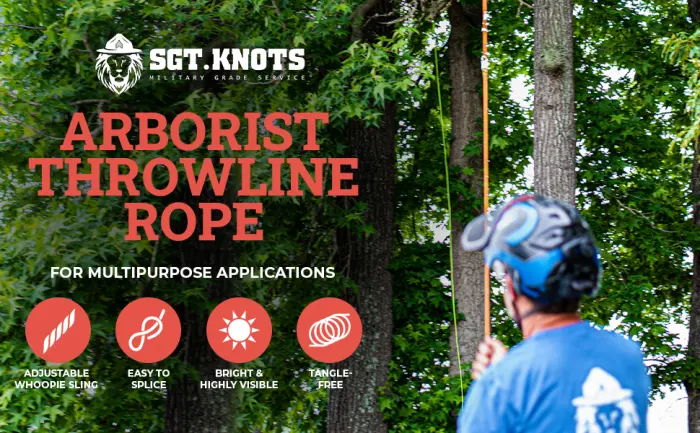 SGT KNOTS Polyethylene Arborist Throw Line Rope - Tree Guide Rope - 1/8 inches for Outdoor Use  Orange (150ft) - Polyethylene Line for Tree Climbing 150 ft - Polyethylene Arborist Throw Line Rope