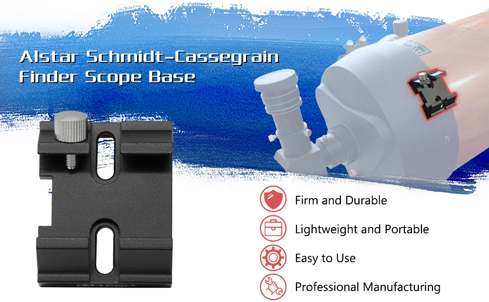 Alstar Schmidt-Cassegrain Finder Scope Base - Attach Standard Finder Scope,Laser Pointer Bracket or Reflex Sight Bracket - The clamp in The Bottom of Dovetail Base fits Standard Vixen Dovetail bar - product information 27