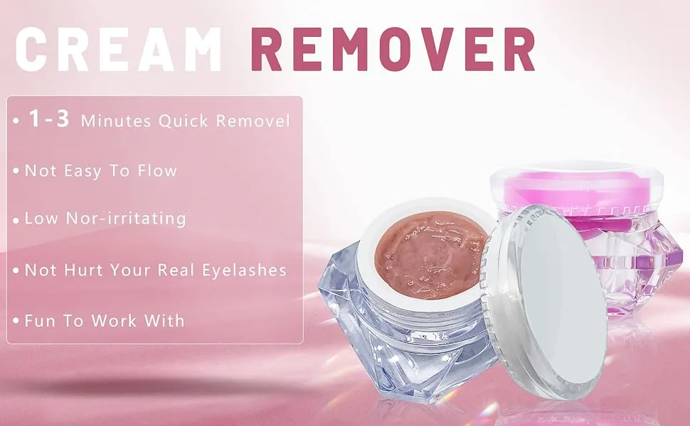 Eyelash Extensions Remover Cream,Low Irritation Fast Action Lash Extension Adhesive Remover for Sensitive Eyes(5g,Strawberry) strawberry-white - product information 1