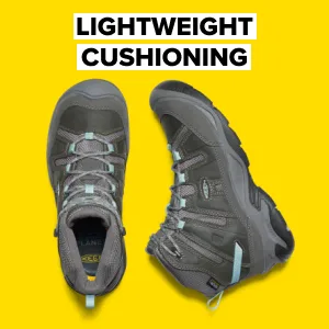 KEEN Women's Circadia Mid Height Comfortable Waterproof Hiking Boots 9.5 Steel Grey/Cloud Blue - lightweight cushioning