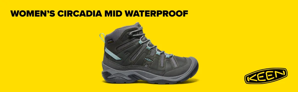 KEEN Women's Circadia Mid Height Comfortable Waterproof Hiking Boots 9.5 Steel Grey/Cloud Blue - Women
