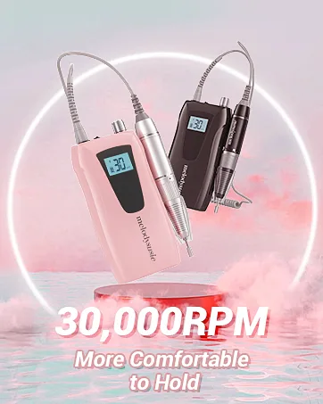 MelodySusie Professional Cordless Nail Drill, Portable Rechargeable Electric Efile Nail Machine File Kit with Bits and Sanding Bands for Acrylic Gel Nails, Manicure Pedicure Polishing, White - nail drill