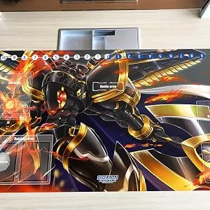 New Mlikemat DTCG Playmat Anime Digimon Alphamon Trading Card Game Mat Play Pad with Card Zones + Free Bag - ZD002-83-01
