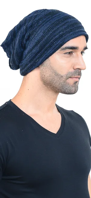 Men Oversize Skull Slouch Beanie Large Skullcap Knit Hat Claret - product information 1