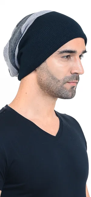 Men Oversize Skull Slouch Beanie Large Skullcap Knit Hat Claret - product information 5