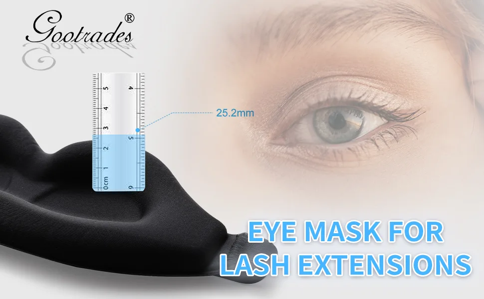gootrades Eye Mask for Lash Extensions,3D Contoured 25mm Deep Pockets Design Lash Protect Sleep Mask, Soft Memory Foam, Adjustable Headband Strap for Lashes Aftercare - eyelash sleeping mask for extensions