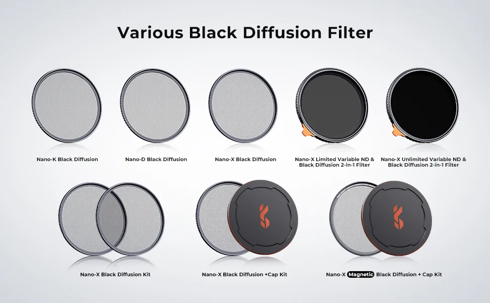 K&F Concept 52mm Black Diffusion 1/4 Filter Mist Cinematic Effect Filter with 18 Multi-Layer Coatings for Video/Vlog/Portrait Photography (K-Series) - product information 2