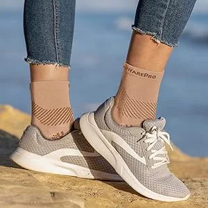 TechWare Pro Plantar Fasciitis Socks - Ankle Compression Socks for Women & Men. Achilles Tendonitis Brace & Foot Arch Support Large Black / Gray - Ankle Compression Nano Sock