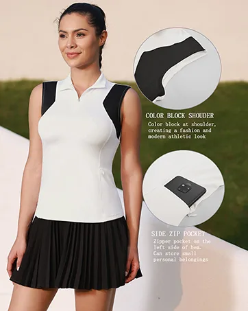 JACK SMITH Womens Short Sleeve Golf Shirts Dry Fit Moisture Wicking Polo Shirts Navy + Blue Large - product information 9