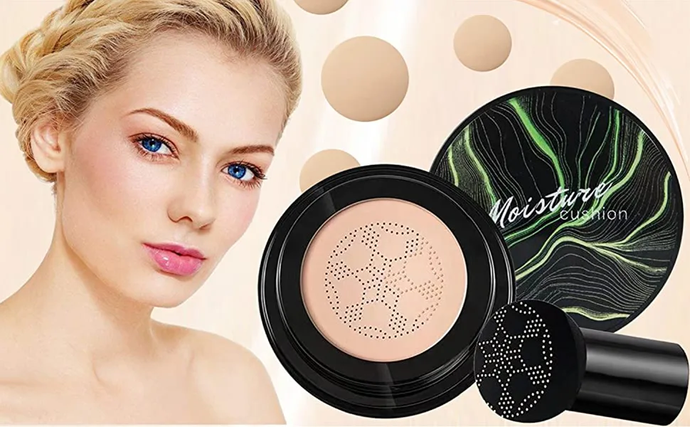 CC Cream Foundation, Mushroom Head Air Cushion CC Cream, BB Cream, Long Lasting Moisturizing Concealer, Moisturizing BB Cream Makeup Base Primer with Mushroom Makeup Sponge Nude - sdsadasd