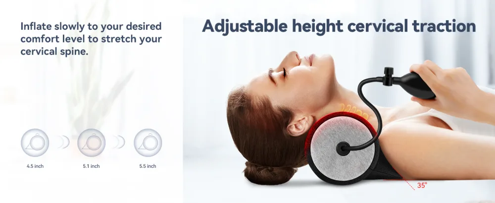Neck Stretcher with Height Adjustable,Neck and Shoulder Relaxer Portable Cervical Traction Device Neck Posture Corrector Chiropractic Pillow for TMJ Pain Relief and Cervical Spine Alignment-Grey - Neck Stretcher Neck Cloud Cervical Nack Traction Device
