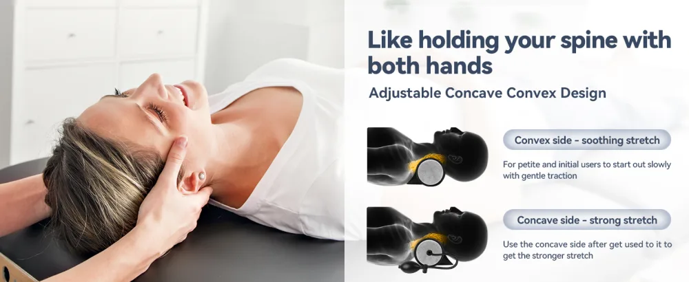 Neck Stretcher with Height Adjustable,Neck and Shoulder Relaxer Portable Cervical Traction Device Neck Posture Corrector Chiropractic Pillow for TMJ Pain Relief and Cervical Spine Alignment-Grey - Neck Stretcher Neck Cloud Cervical Nack Traction Device