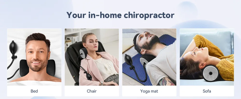Neck Stretcher with Height Adjustable,Neck and Shoulder Relaxer Portable Cervical Traction Device Neck Posture Corrector Chiropractic Pillow for TMJ Pain Relief and Cervical Spine Alignment-Grey - Neck Stretcher Neck Cloud Cervical Nack Traction Device