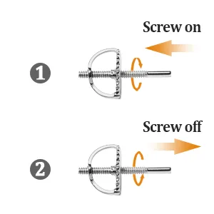 4-Pairs Screw Earring Backs,18K Gold Plated Sterling Silver Screw on Earring Backs Replacements for Diamond Earring Studs, Hypoallergenic Secure ScrewBacks for Threaded Post .032" White Gold 4 Pairs - screw earring backs