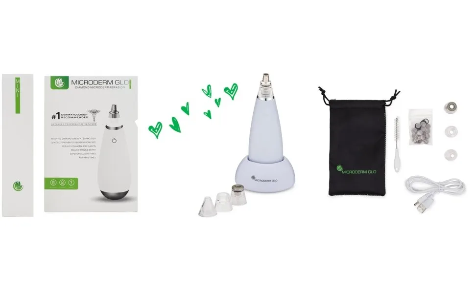 Microderm GLO MINI Premium Diamond Microdermabrasion Tips by Microderm GLO - Medical Grade Stainless Steel Accessories, Patented Safe3D Technology, Safe for All Skin Types. (Premium) - Microderm GLO Mini