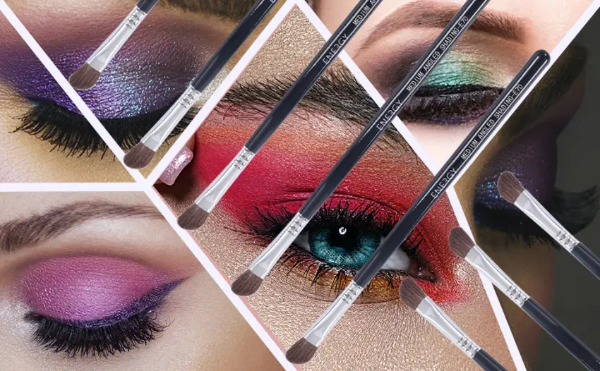 Angled Blending Eye Brush Premium Eyeshadow Brush Synthetic Eye Makeup Brush,Flawlessly Blending,Highlighting and Eyeshadow Color Application - medium angled shading brush