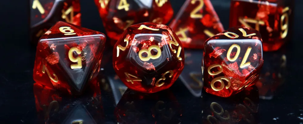 PJOY Clear Rainbow DND Dice Set 7PCS D&D Dice Iridescent Mylar Filled Resin Polyhedral RPG Game Dungeons and Dragons Gifts Clear Mylar - dnd dice