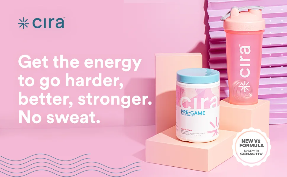 Cira Pre-Game Pre Workout Powder for Women - Preworkout Energy Supplement for Nitric Oxide Boosting, Endurance, Focus, and Strength - 30 Servings, Fruit Punch - header