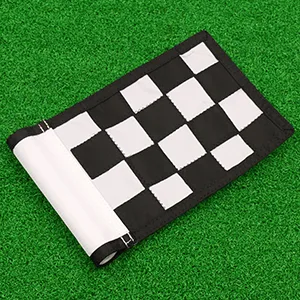 Golf Flag,Green Golf Flags,Solid Nylon and Checkered Training Golf Putting Green Flags, Indoor Outdoor Backyard Garden Portable Golf Target Flags,8.7inch*6inch (White-Red) - golf checkered flag golf flags for backyard putting greens and golf driving range black white flags
