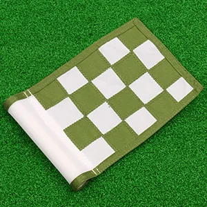 Golf Flag,Green Golf Flags,Solid Nylon and Checkered Training Golf Putting Green Flags, Indoor Outdoor Backyard Garden Portable Golf Target Flags,8.7inch*6inch (White-Red) - golf flag for backyard green mini size golf flags checkered flag green and white golf flags