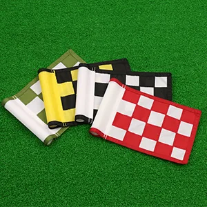 Golf Flag,Green Golf Flags,Solid Nylon and Checkered Training Golf Putting Green Flags, Indoor Outdoor Backyard Garden Portable Golf Target Flags,8.7inch*6inch (White-Red) - golf flags backyard putting green flags checkered golf flags mini size golf flag four in one set