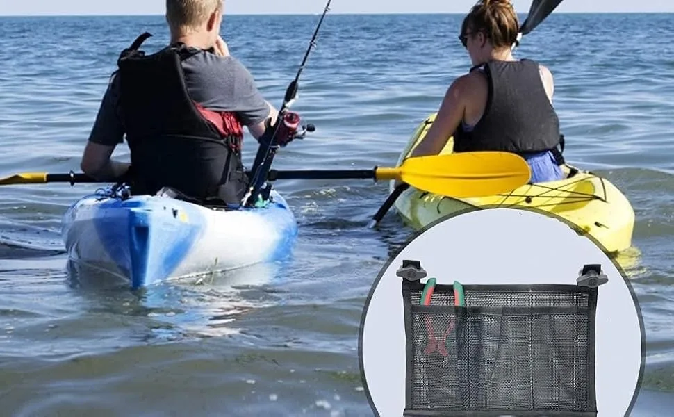 Alomejor Storage Mesh Bag Durable Black Nylon Storage Bag Marine Boat Organizer Pouch Bag for Marine Boat Canoe Kayak - product information 18
