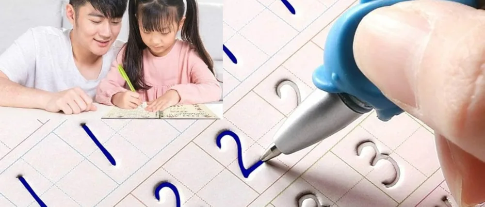 Magical Handwriting Workbooks Practice Copybook, Magic Calligraphy That Can Be Reused Handwriting Copybook Tracing Book (A4+Enlarged 4books+Pens) - Magical Handwriting Workbooks Practice Copybook, Magic Calligraphy That Can Be Reused Handwriting