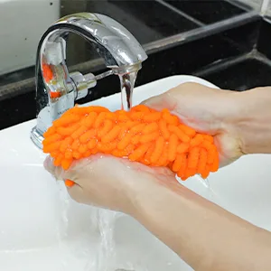 Microfiber Duster for Cleaning, DELUX Feather Duster Extendable Duster with Extra Long Pole, 2pcs Replaceable Brush Head, Washable Dusters for Cleaning Office, Car, Window, Furniture, Ceiling Fan Orange - duster